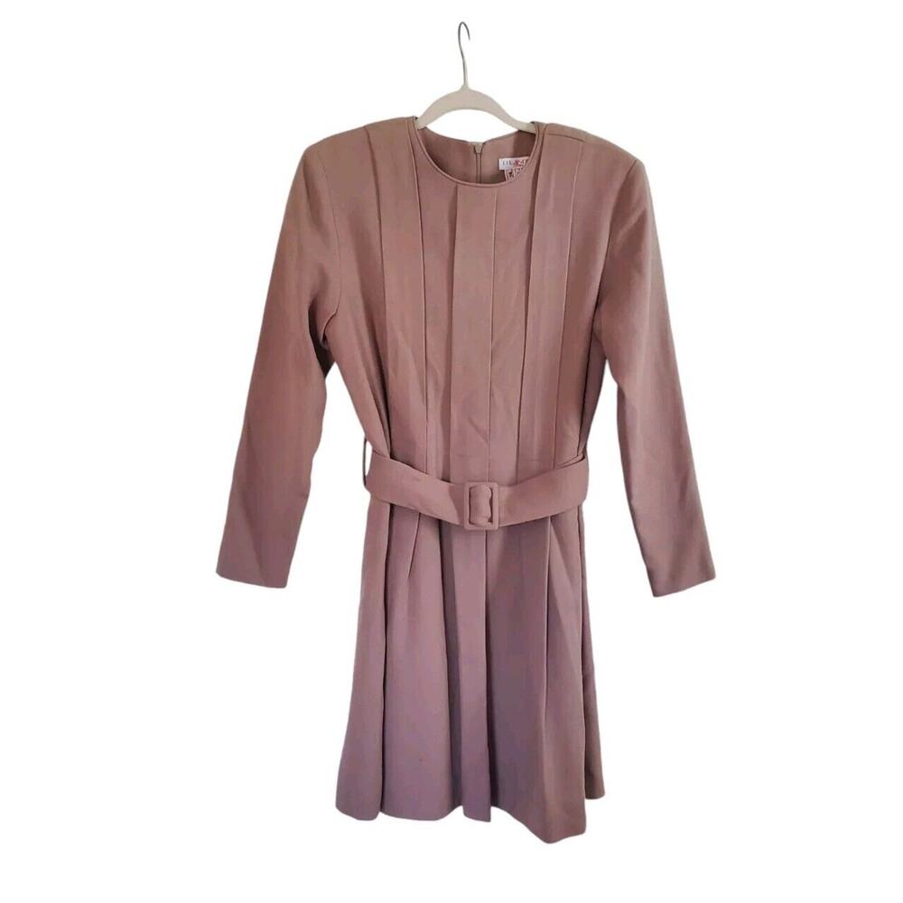 Vintage Lee Anderson Bergdorf Goodman on the Plaza New York Tan Wool Dress Large